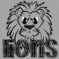 Lions Doodle Mascot Sports Ready to Press Transfer DTF Transfer Sublimation Transfer