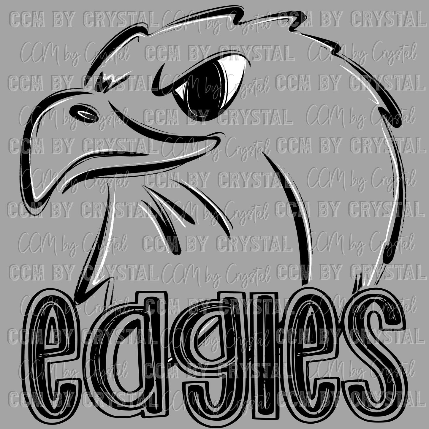 Eagles Doodle Mascot Sports Ready to Press Transfer DTF Transfer Sublimation Transfer