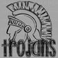 Trojans Doodle Mascot Sports Ready to Press Transfer DTF Transfer Sublimation Transfer