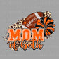 Mom of Both Football Cheer Pom Pom Orange Ready to Press Transfer DTF Transfer Sublimation Transfer