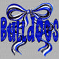 Bulldogs Bow Mascot Blue Ready to Press Transfer DTF Transfer Sublimation Transfer