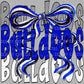 Bulldogs Bow Mascot Blue Ready to Press Transfer DTF Transfer Sublimation Transfer