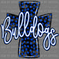 Bulldogs Mascot Cross Blue Black Ready to Press Transfer DTF Transfer Sublimation Transfer
