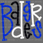 Badgers Mascot Blue Black White Ready to Press Transfer DTF Transfer Sublimation Transfer