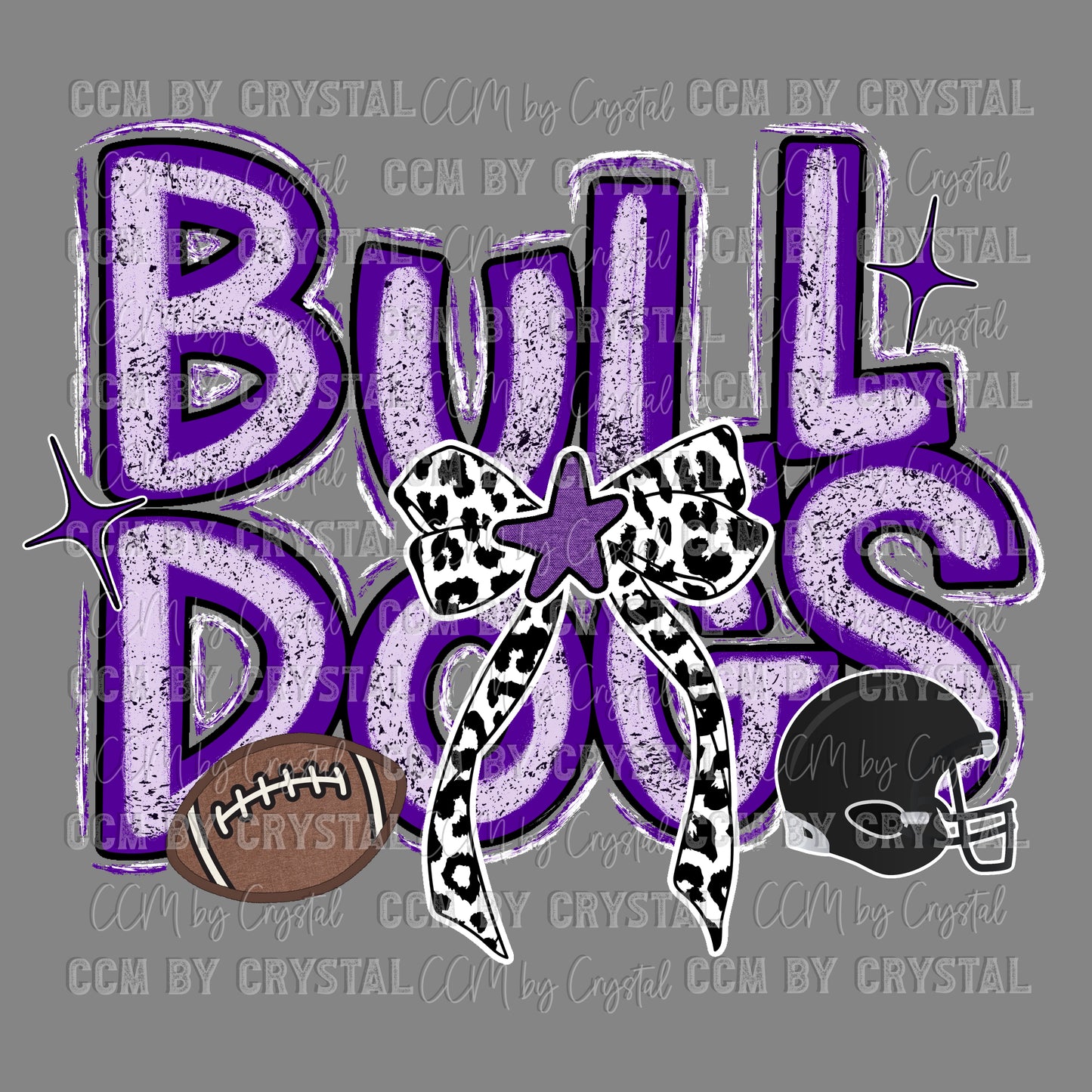 Bulldogs Football Purple Mascot Sports Ready to Press Transfer DTF Transfer Sublimation Transfer