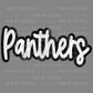 Distressed Panthers Mascot Sports Ready to Press Transfer DTF Transfer Sublimation Transfer