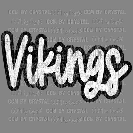 Distressed Vikings Mascot Sports Ready to Press Transfer DTF Transfer Sublimation Transfer