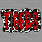 Tigers Red Mascot Sports Ready to Press Transfer DTF Transfer Sublimation Transfer