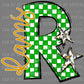 R Rams Green and Gold Mascot Sports Ready to Press Transfer DTF Transfer Sublimation Transfer