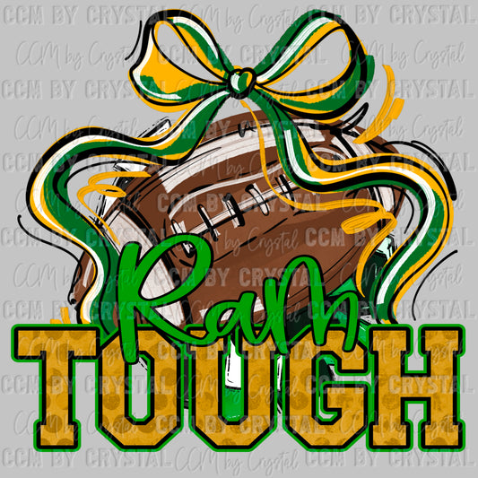 Ram Tough Green and Gold Mascot Sports Ready to Press Transfer DTF Transfer Sublimation Transfer