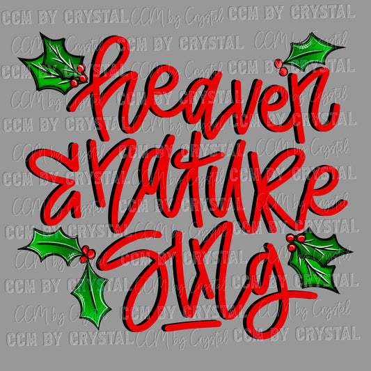 Heaven and Nature Sing Christmas Ready to Press Transfer DTF Transfer Sublimation Transfer