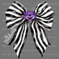 Purple Wildcats Black and White Bow Mascot Ready to Press Transfer DTF Transfer Sublimation Transfer
