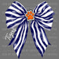 Tigers Navy and White Bow Mascot Orange Paw Ready to Press Transfer DTF Transfer Sublimation Transfer