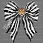 Tigers Black and White Bow Mascot Tiger Face Ready to Press Transfer DTF Transfer Sublimation Transfer