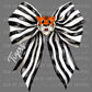 Tigers Black and White Bow Mascot Tiger Face Ready to Press Transfer DTF Transfer Sublimation Transfer