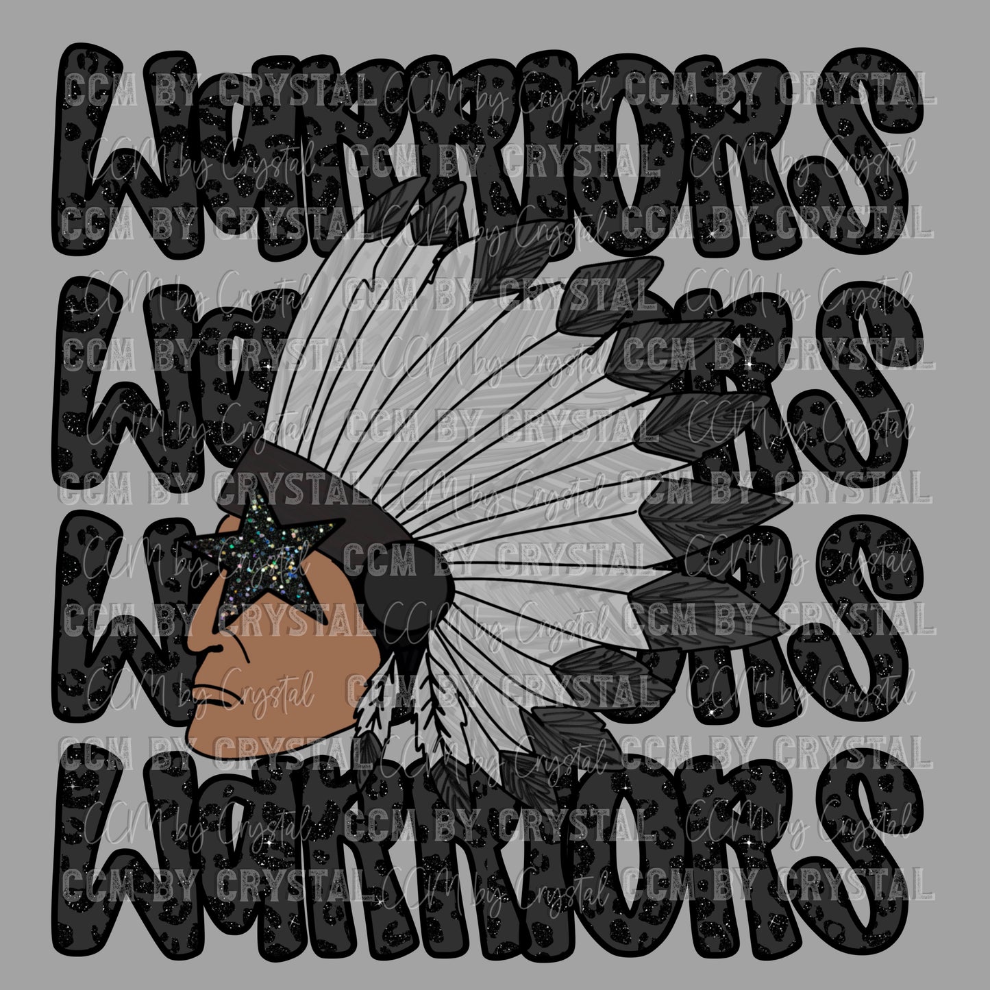 Warriors Mascot Blacl Leopard Ready to Press Transfer DTF Transfer Sublimation Transfer