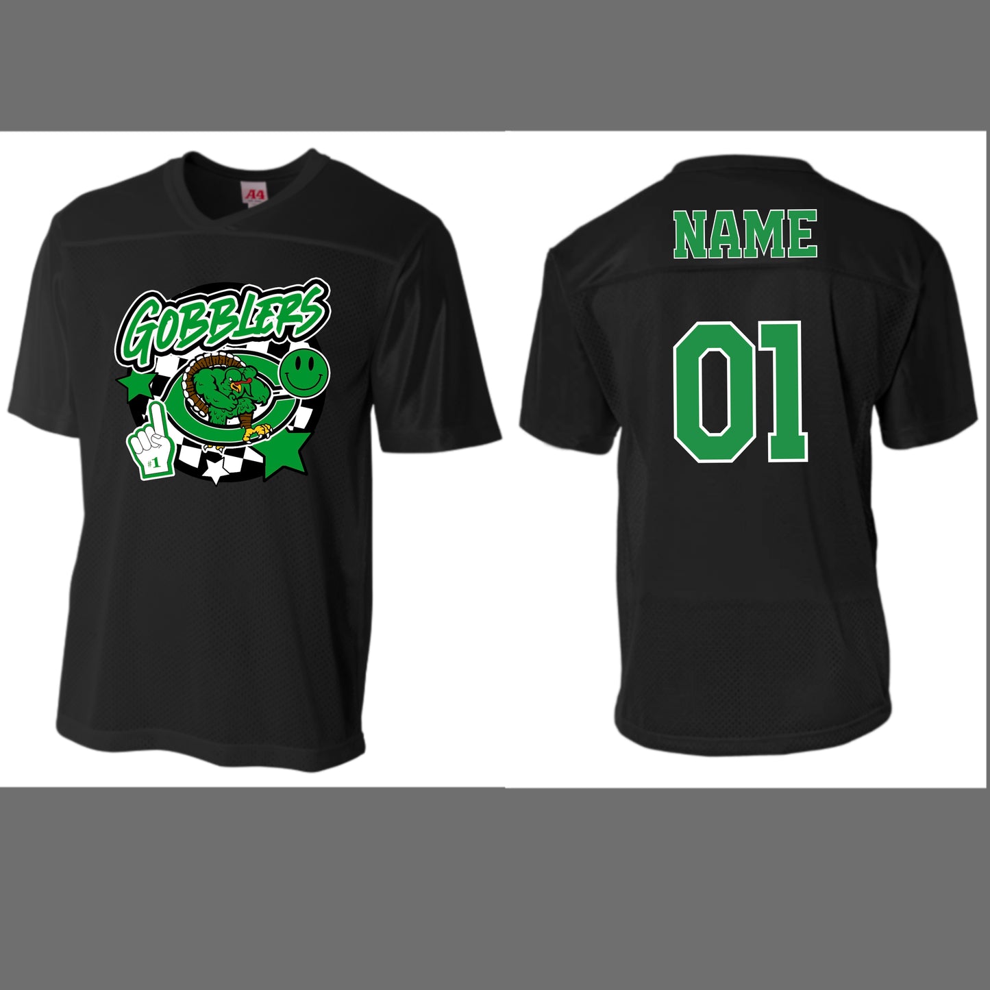 Adult Gobblers Mascot Personalized Football Jersey