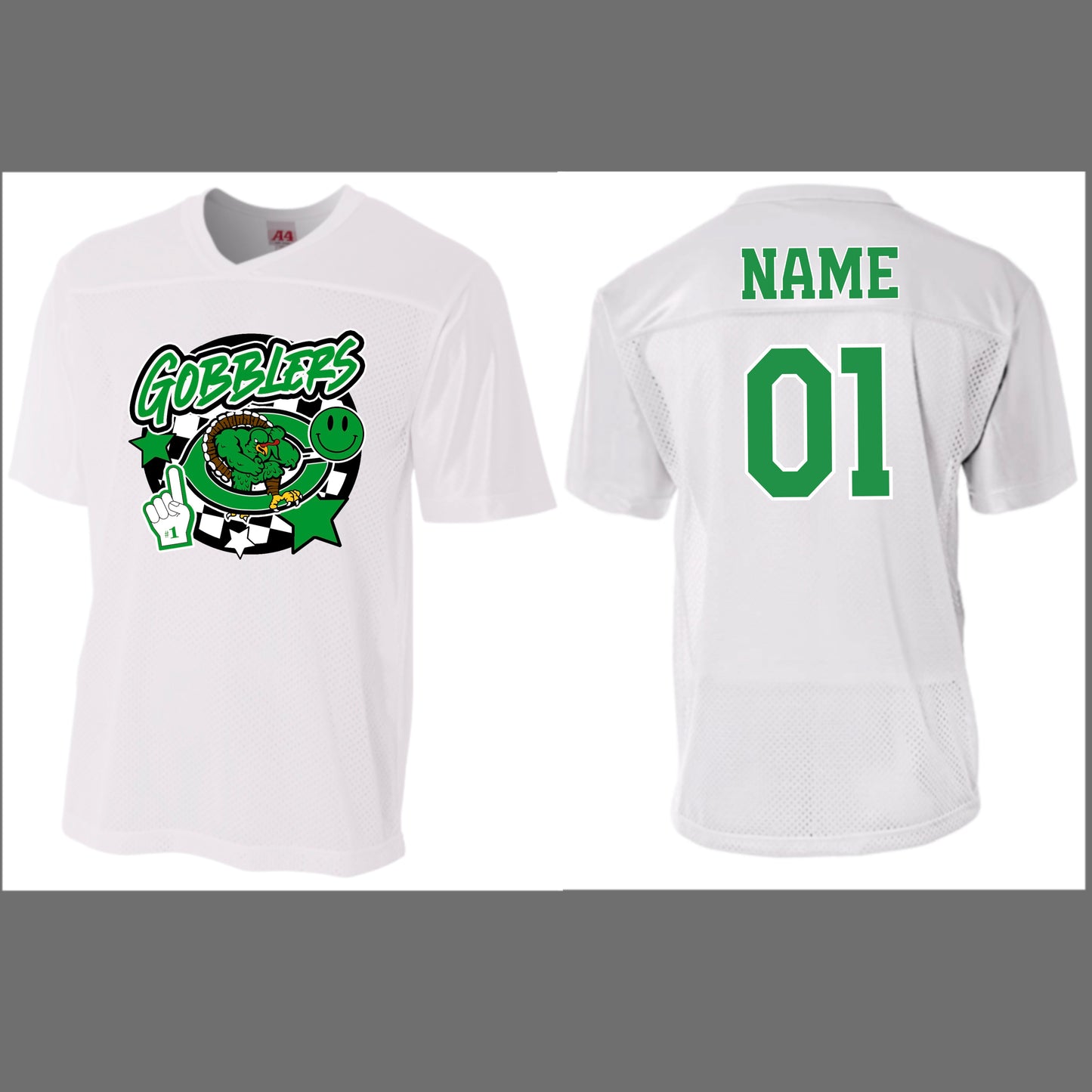 Adult Gobblers Mascot Personalized Football Jersey