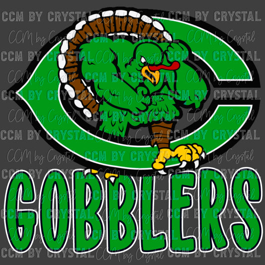 Cuero Gobblers Mascot Ready to Press Transfer DTF Transfer Sublimation Transfer
