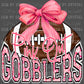 Cuero Gobblers Football Bow Pink Out Mascot Ready to Press Transfer DTF Transfer Sublimation Transfer