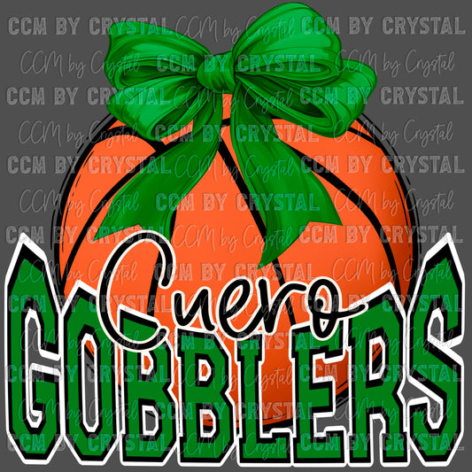 Cuero Gobblers Basketball Bow Mascot Ready to Press Transfer DTF Transfer Sublimation Transfer