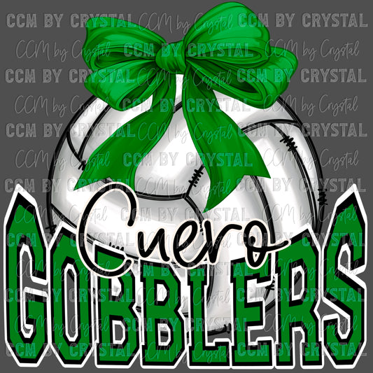 Cuero Gobblers Volleyball Bow Mascot Ready to Press Transfer DTF Transfer Sublimation Transfer