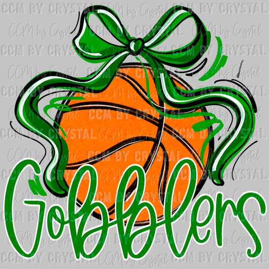 Cuero Gobblers Basketball Bow Mascot Ready to Press Transfer DTF Transfer Sublimation Transfer