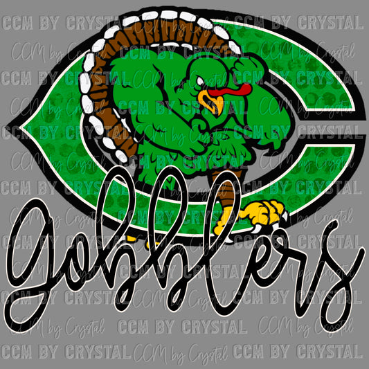 Cuero Gobblers Mascot Ready to Press Transfer DTF Transfer Sublimation Transfer