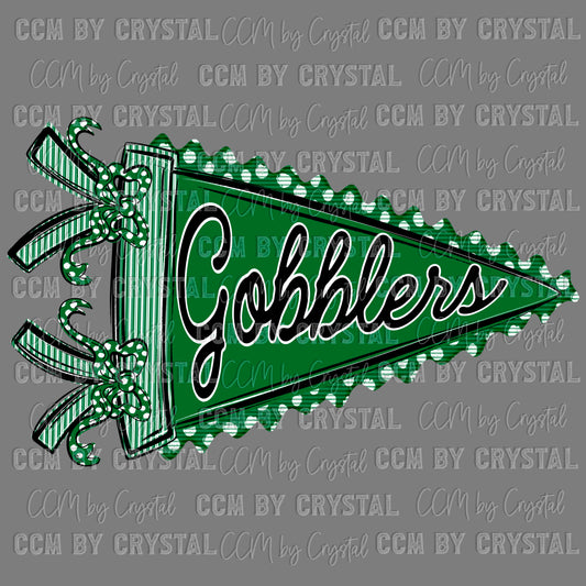 Gobblers Pennant Mascot Ready to Press Transfer DTF Transfer Sublimation Transfer