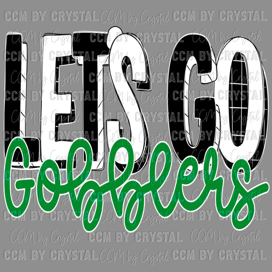 Let’s Go Gobblers Mascot Ready to Press Transfer DTF Transfer Sublimation Transfer