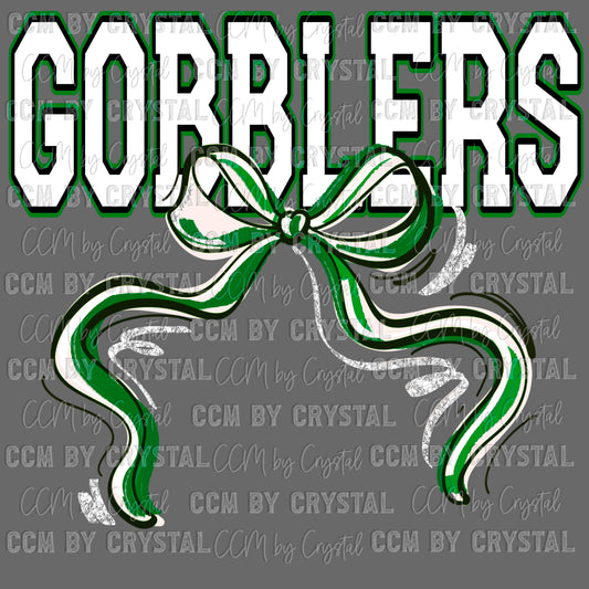 Gobblers Bow Mascot Ready to Press Transfer DTF Transfer Sublimation Transfer
