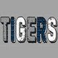Tigers Navy Grey White Mascot Ready to Press Transfer DTF Transfer Sublimation Transfer