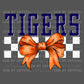 Navy Tigers Orange Bow Mascot Ready to Press Transfer DTF Transfer Sublimation Transfer