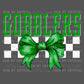 Gobblers Green Bow Mascot Ready to Press Transfer DTF Transfer Sublimation Transfer
