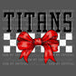 Titans Red Bow Mascot Ready to Press Transfer DTF Transfer Sublimation Transfer