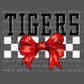 Tigers Red Bow Mascot Ready to Press Transfer DTF Transfer Sublimation Transfer