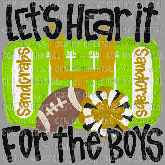 Sand crabs Let’s Hear It for the Boys Mascot Ready to Press Transfer DTF Transfer Sublimation Transfer