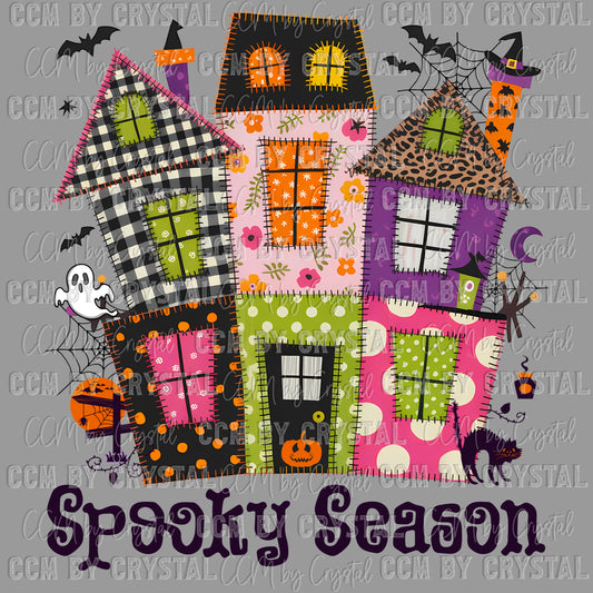 Spooky Season Haunted House Halloween Ready to Press Transfer DTF Transfer Sublimation Transfer