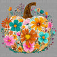 Floral Pumpkin Fall Ready to Press Transfer DTF Transfer Sublimation Transfer