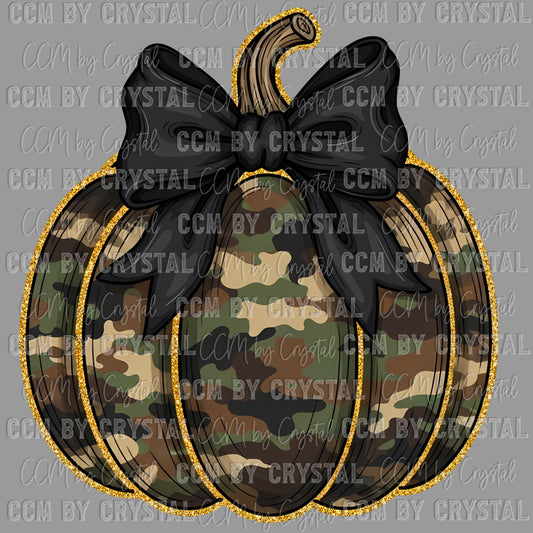 Camo Pumpkin Fall Ready to Press Transfer DTF Transfer Sublimation Transfer