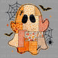 Patchwork Ghost Halloween Fall Ready to Press Transfer DTF Transfer Sublimation Transfer