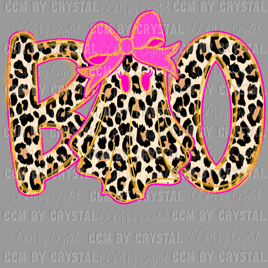 Boo Ghost Leopard Halloween Ready to Press Transfer DTF Transfer Sublimation Transfer