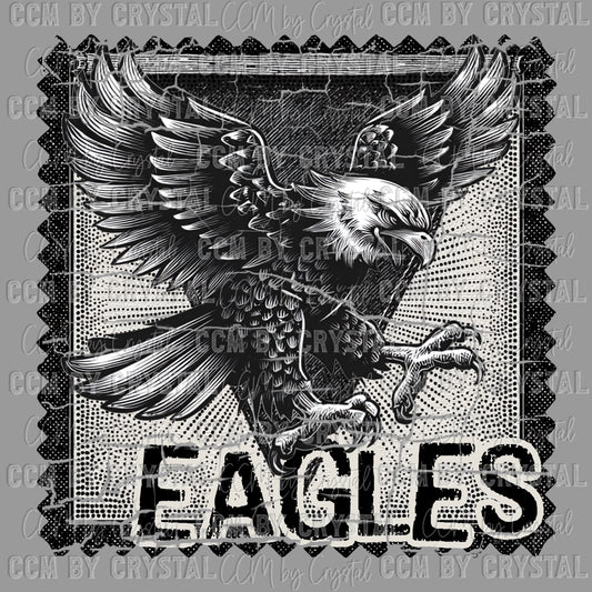 Eagles Stamp Mascot Ready to Press Transfer DTF Transfer Sublimation Transfer