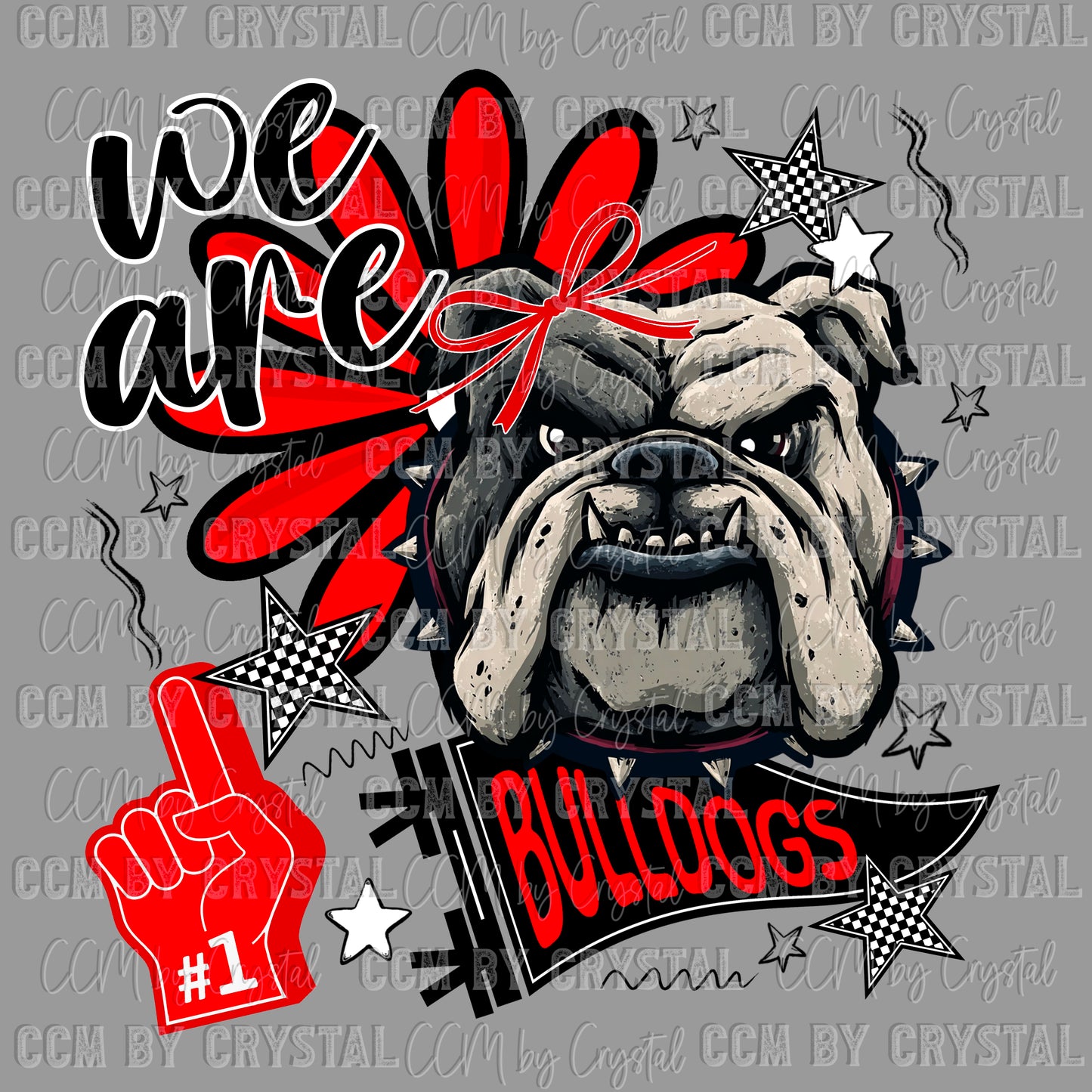 We Are Bulldogs Mascot Ready to Press Transfer DTF Transfer Sublimation Transfer