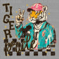 Tiger Pride Peace Sign Colorful Mascot Ready to Press Transfer DTF Transfer Sublimation Transfer