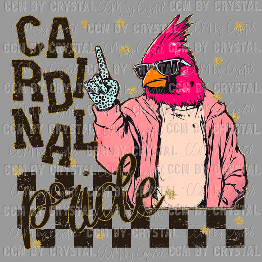 Cardinal Pride Peace Sign Colorful Mascot Ready to Press Transfer DTF Transfer Sublimation Transfer