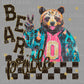 Bear Pride Peace Sign Colorful Mascot Ready to Press Transfer DTF Transfer Sublimation Transfer