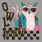 Owl Pride Peace Sign Colorful Mascot Ready to Press Transfer DTF Transfer Sublimation Transfer