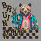 Bruin Pride Peace Sign Colorful Mascot Ready to Press Transfer DTF Transfer Sublimation Transfer