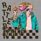 Rattler Pride Peace Sign Colorful Mascot Ready to Press Transfer DTF Transfer Sublimation Transfer